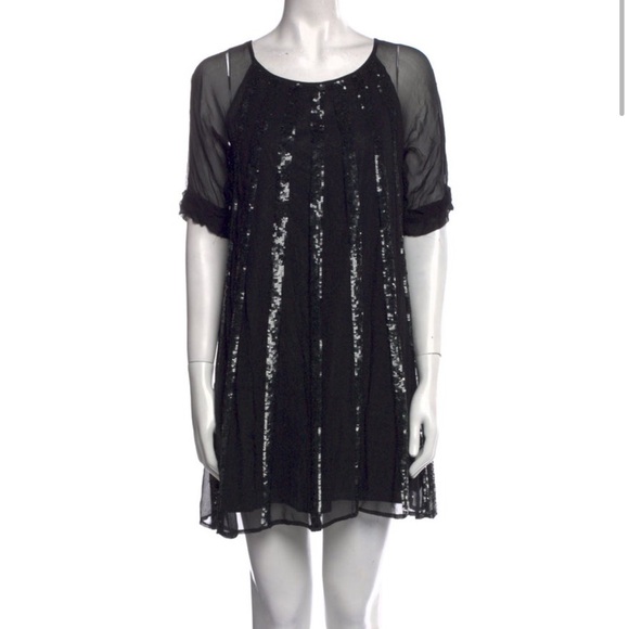 NWOT BA&SH Black Size XS Silk & sequins Mini Dress from BA&SH - Picture 1 of 3